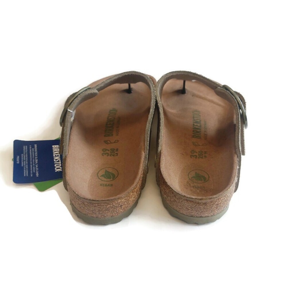 Birkenstock Womens 8 Mens 6 Gizeh Vegan Big Buckle Sandals EU 39 Faded Khaki - Picture 9 of 11